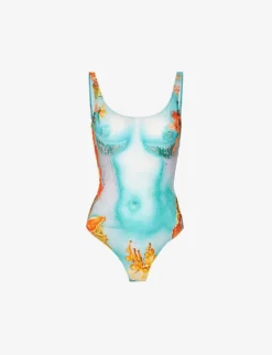 Jean Paul Gaultier Floral-print Fitted Swimsuit