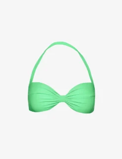 SELF PORTRAIT Bow-embellished Halterneck Bikini Top