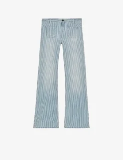 THE KOOPLES Striped Wide-leg Low-rise Jeans