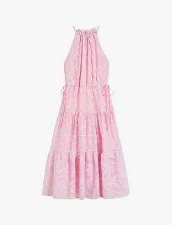 Ted Baker Miarose Floral-embroidered Woven Midi Dress