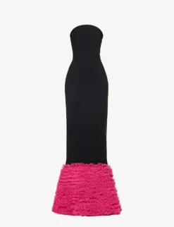 Iola Ruffle-trim Stretch-woven Gown