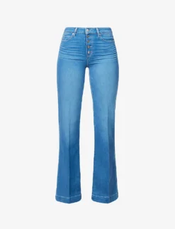 Paige Leenah Flared-leg High-rise Stretch-denim Jeans