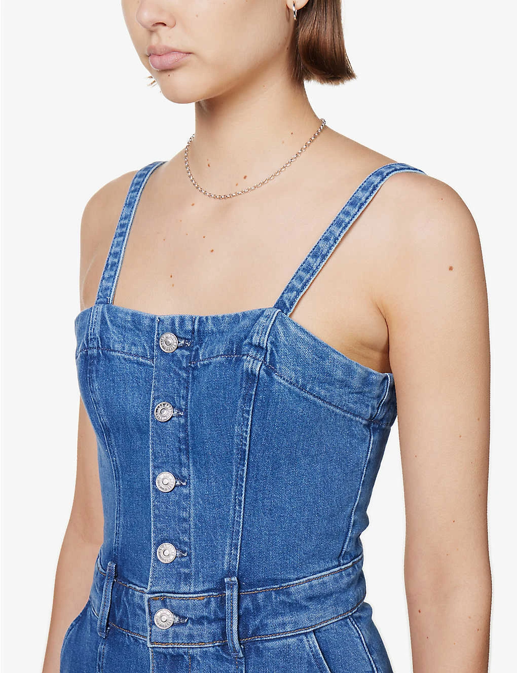 Paige Brooklyn Sleeve-less Stretch-woven Jumpsuit - Image 5