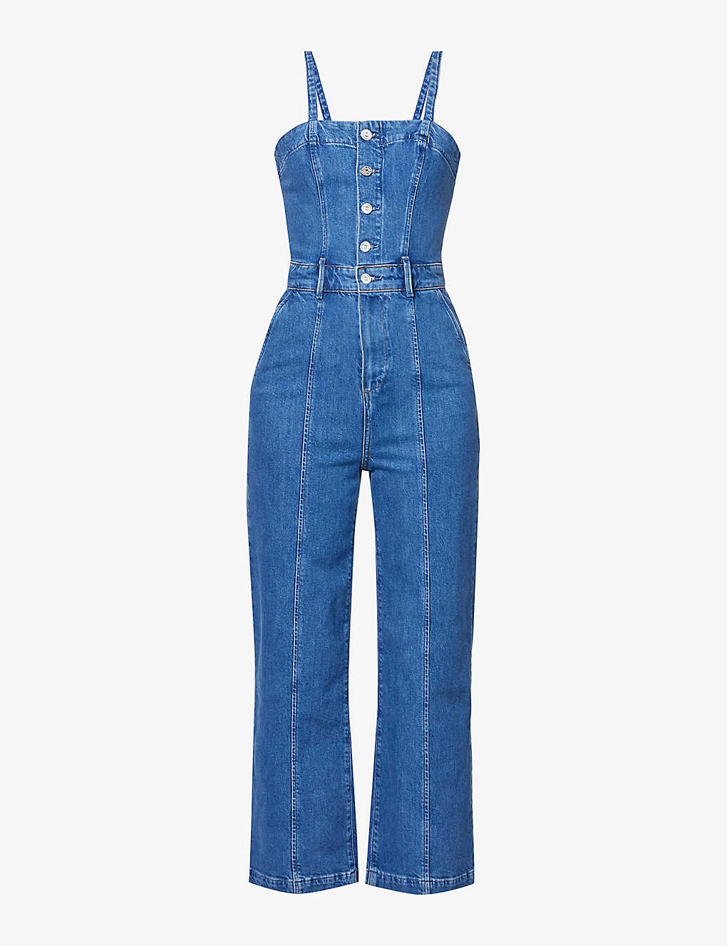 Paige Brooklyn Sleeve-less Stretch-woven Jumpsuit