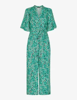 Whistles Floral-print Flutter-sleeve Woven Jumpsuit