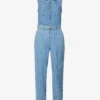 FRAME Sleeveless Wide-leg Denim Jumpsuit