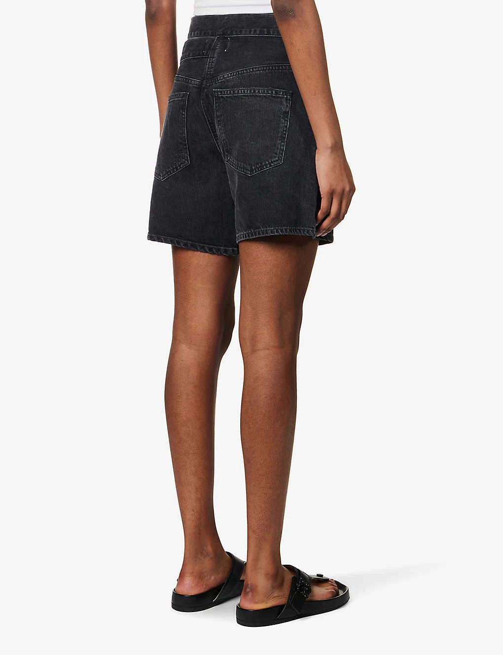 AGOLDE Broken Waistband High-rise Organic-denim Shorts - Image 4