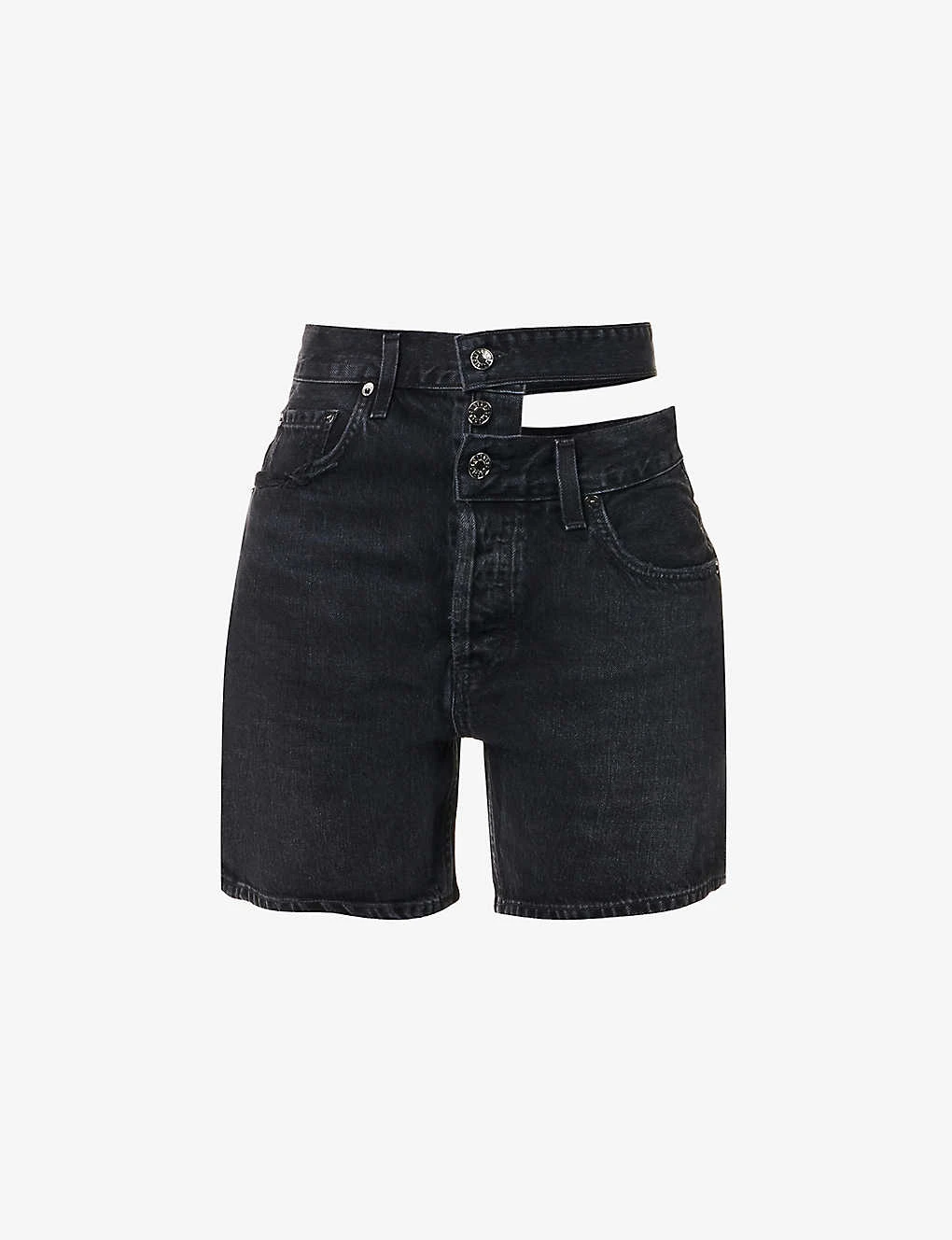 AGOLDE Broken Waistband High-rise Organic-denim Shorts