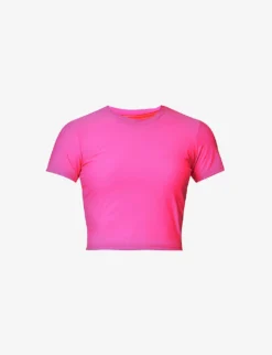 GOOD AMERICAN Swim Round-neck Cropped Stretch-woven Top