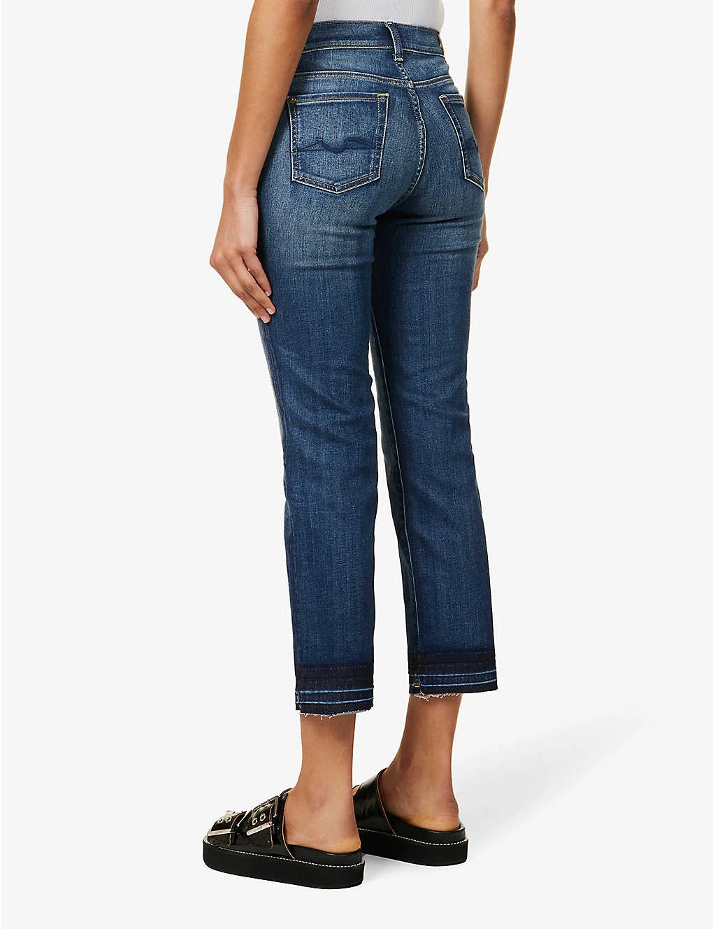 7 For All Mankind The Straight Crop Straight-leg Mid-rise Stretch-denim Jeans - Image 4