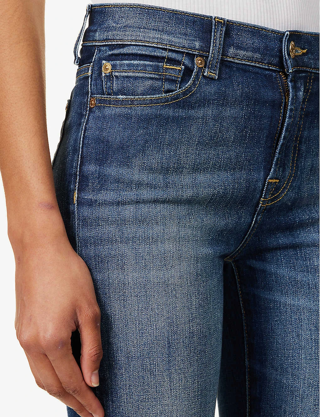 7 For All Mankind The Straight Crop Straight-leg Mid-rise Stretch-denim Jeans - Image 5