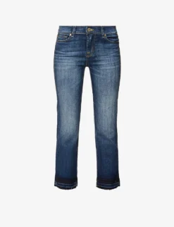 7 For All Mankind The Straight Crop Straight-leg Mid-rise Stretch-denim Jeans