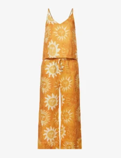 Sol Sunshine-print Linen Pyjama Set