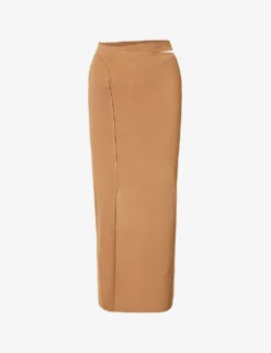 Nadja Cut-out Stretch-woven Midi Skirt