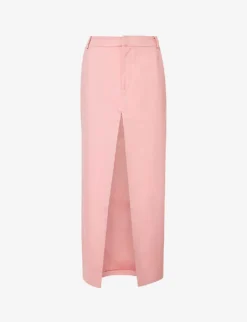 Giacomo Front-split Woven Midi Skirt