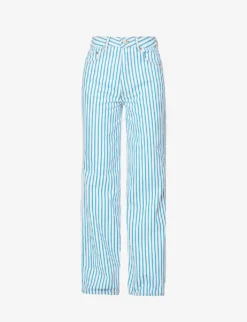 Ganni Stripe-embellished Organic-denim Jeans