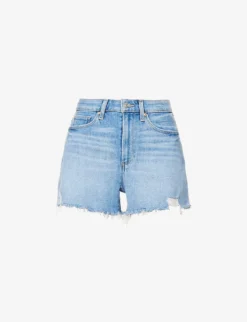 Paige Allure Raw-hem Mid-rise Regular-fit Stretch-denim Shorts