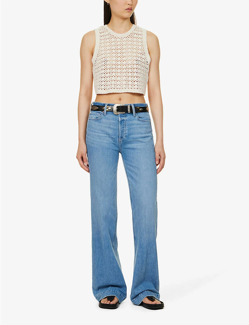 Paige Leenah Wide-leg High-rise Stretch-denim Jeans - Image 2