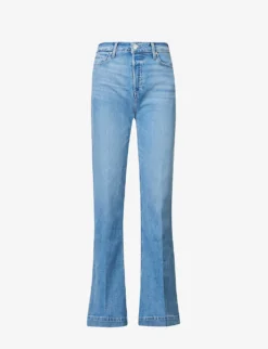 Paige Leenah Wide-leg High-rise Stretch-denim Jeans