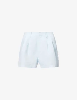 Paige Andie Mid-rise Linen-blend Shorts