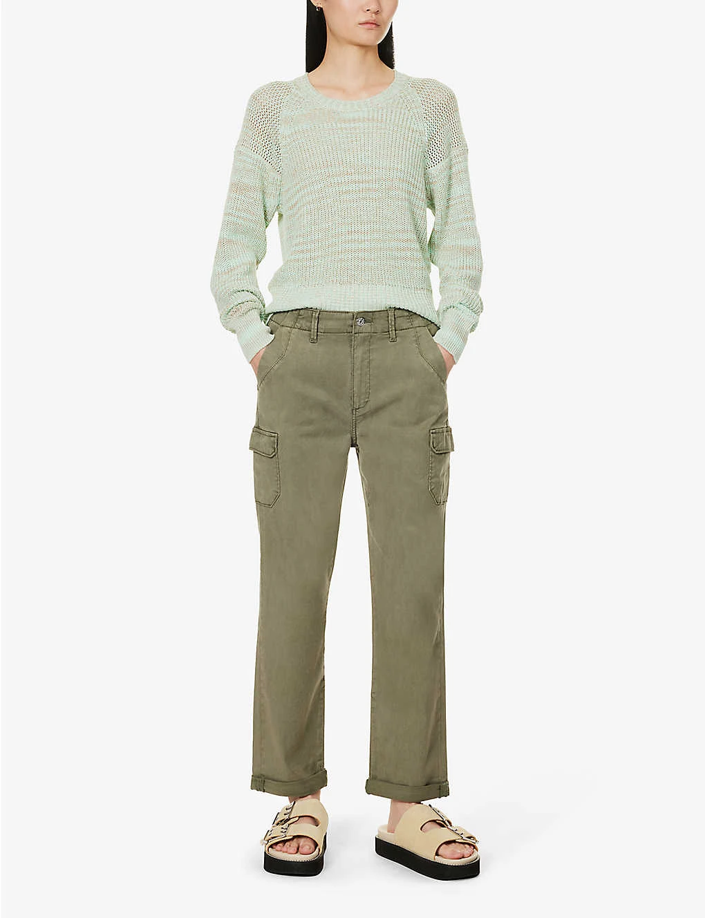 Paige Drew Mid-rise Straight-leg Regular-fit Stretch-woven Trousers - Image 2