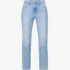 Paige Sarah Belt-loop High-rise Straight-leg Cotton-blend Jeans