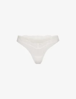 Fits Everybody Lace-trimmed Stretch-woven Thong