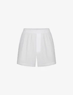 Skims Spa Relaxed-fit Cotton-poplin Pyjama Top