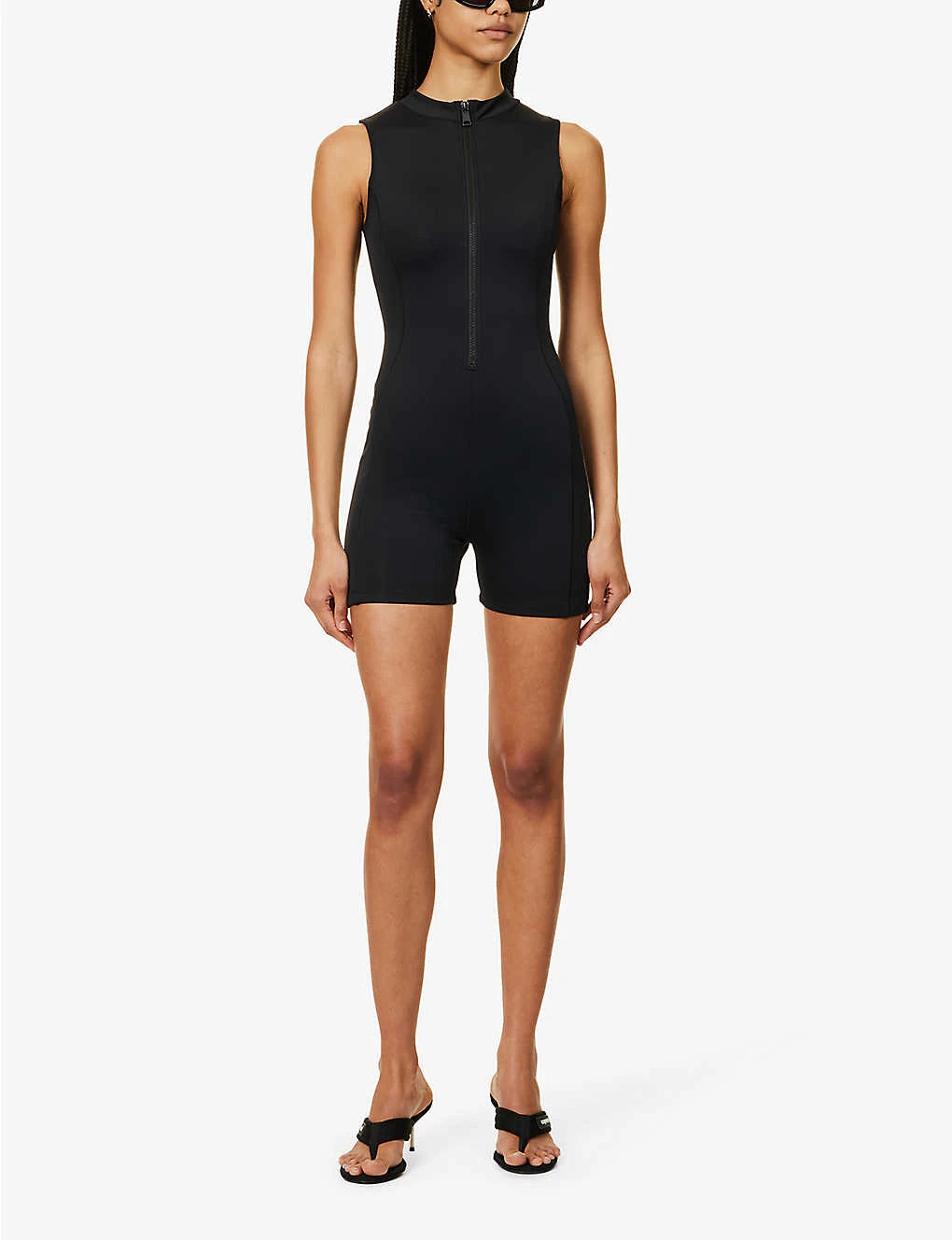 GOOD AMERICAN Scuba Zip-embellished Stretch-woven Playsuit - Image 2
