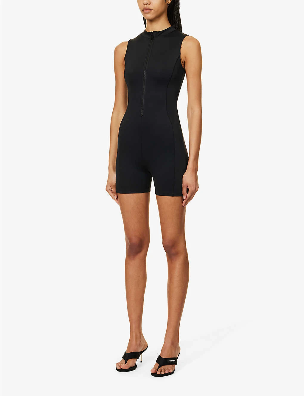 GOOD AMERICAN Scuba Zip-embellished Stretch-woven Playsuit - Image 3