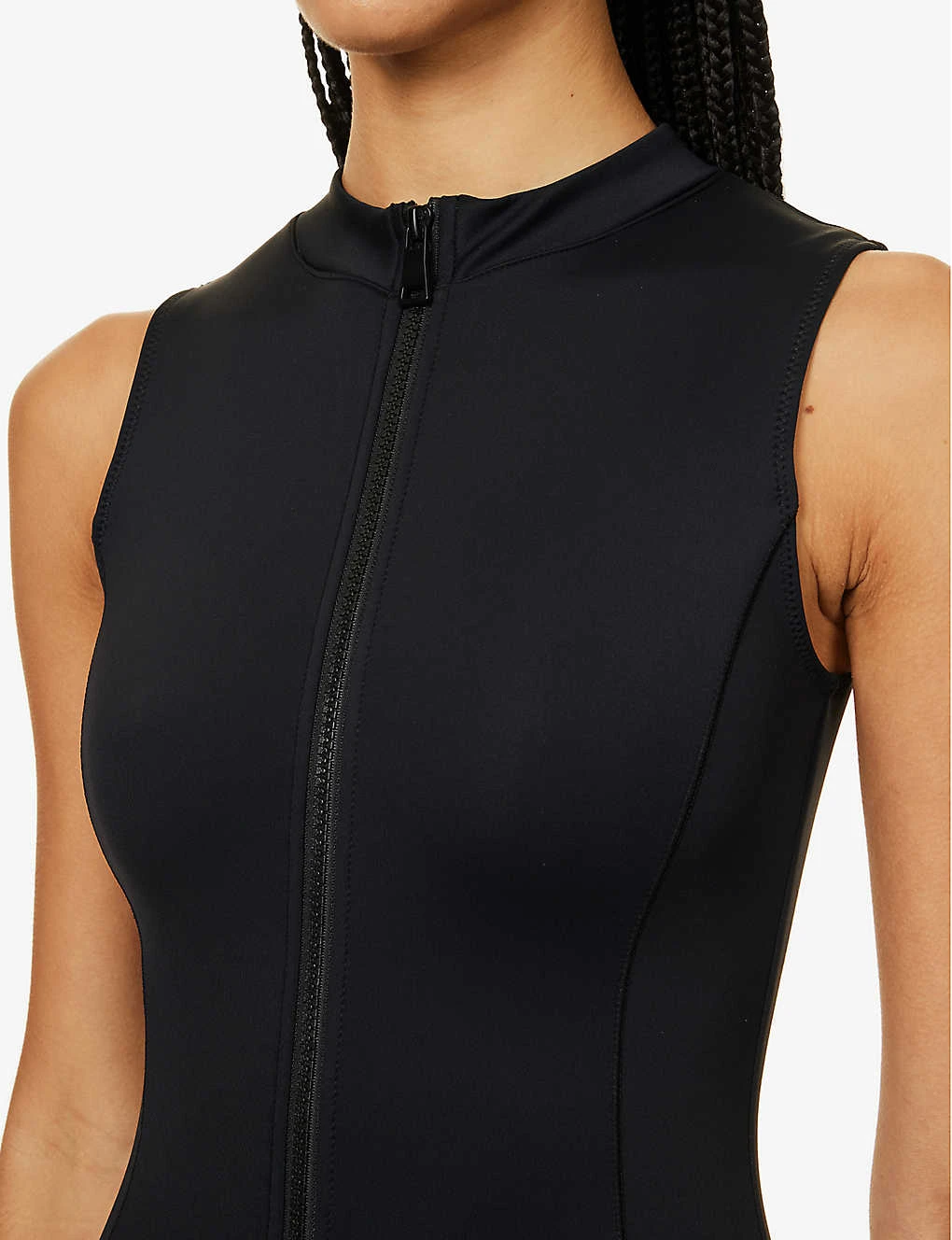 GOOD AMERICAN Scuba Zip-embellished Stretch-woven Playsuit - Image 5