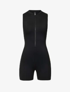 GOOD AMERICAN Scuba Zip-embellished Stretch-woven Playsuit