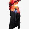 Alexander McQueen Solarised Orchid Cut-out Silk Midi Dress