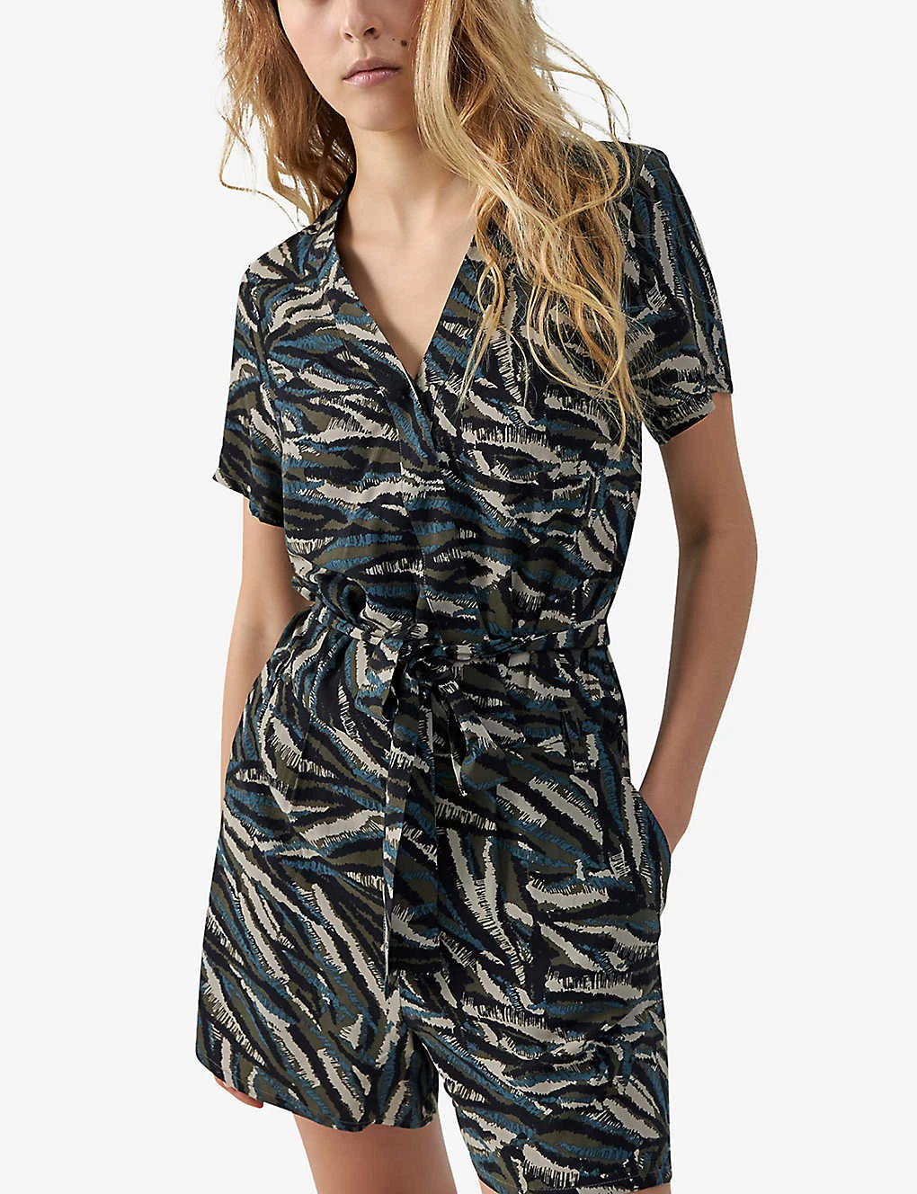 Ikks Camouflage Jungle-print Woven Playsuit - Image 5