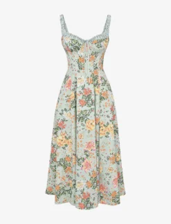 Sabrina Floral-print Cotton-blend Midi Dress