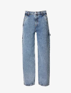 MOSCHINO Acid-wash Straight-leg Mid-rise Jeans