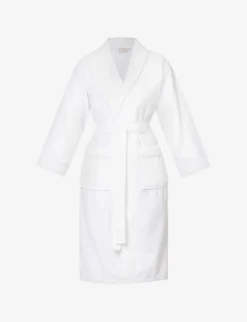 Shawl-neck Relaxed-fit Cotton-towelling Robe