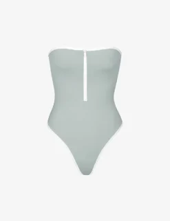 Sporty Strapless Stretch-recycled Nylon Swimsuit