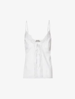 Love Lace-trim Cotton And Linen-blend Pyjama Top
