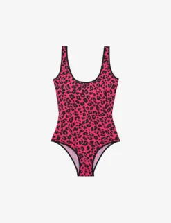 THE KOOPLES Scoop-neck Leopard-print Woven Swimsuit