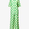Alabama Check-print Cotton And Silk-blend Pyjama Set