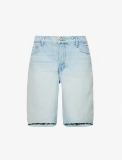 GOOD AMERICAN Good '90s Bermuda Mid-rise Denim Shorts