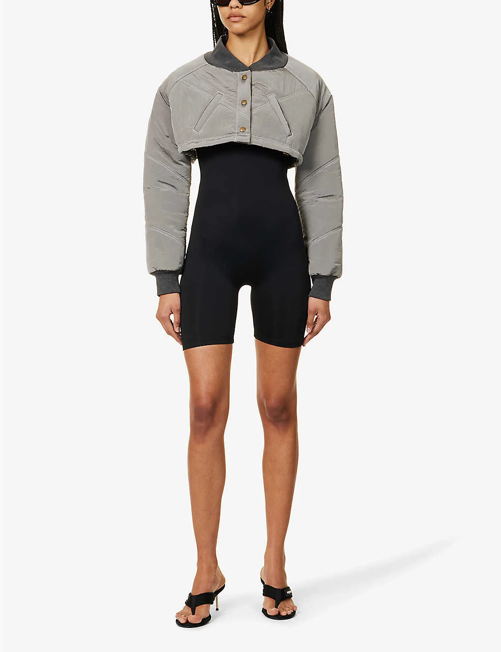 GOOD AMERICAN Scuba Scoop-neck Stretch-woven Playsuit - Image 3