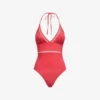Reiss Ray Halter-neck Chain-embellished Swimsuit