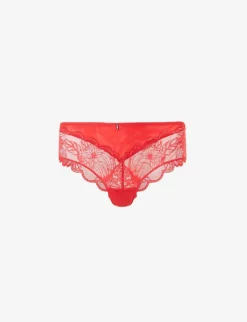 Chantelle Midnight Flowers Branded-plaque Stretch-woven Briefs