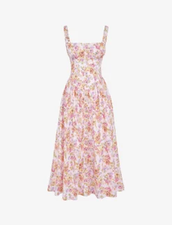 Tatiana Floral-print Cotton-blend Midi Dress