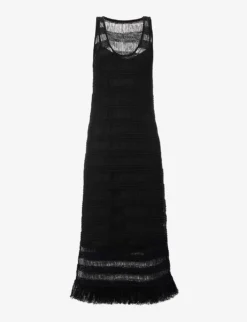 Sleeveless Ladder-stitched Organic-cotton Midi Dress