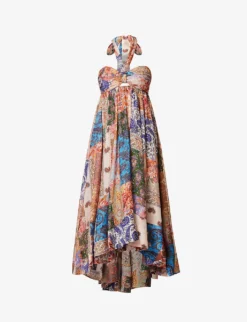 Zimmermann Devi Halter-neck Silk Midi Dress