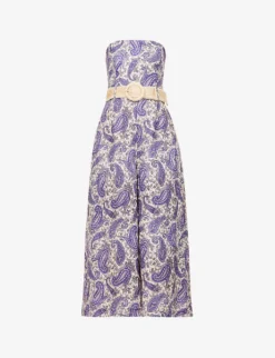 Zimmermann Devi Strapless Linen Jumpsuit