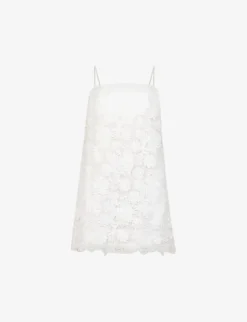Zimmermann Raie Floral-lace Scalloped-edge Mini Dress